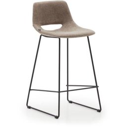 Tabouret Zahara marron et acier noir hauteur 65 cm - Marron - Kave Home