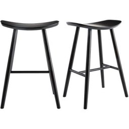 Tabourets de bar noirs H65 cm (lot de 2) demory - Noir