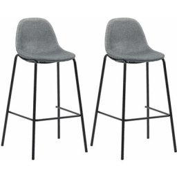 Tabourets de bar lot de 2 gris clair tissu vidaXL - Gris clair