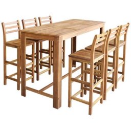 Table et chaises de bar 7 pcs Bois d'acacia massif vidaXL - N/A