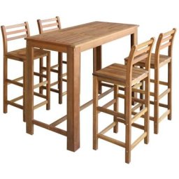 Table et chaises de bar 5 pcs Bois d'acacia massif Vidaxl n/a