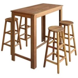 Table et tabourets de bar 5 pcs Bois d'acacia massif Vidaxl n/a