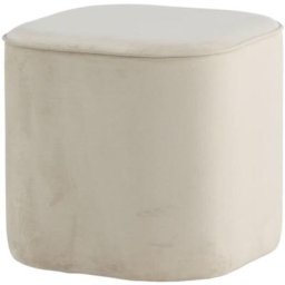 Pouf Piff 44x44x41 cm Velours Blanc Venture Home White