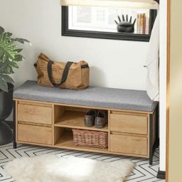 FSR149-N Banc de Rangement à Chaussure Meuble d'entrée Rangement Commode à Chaussures avec Siège