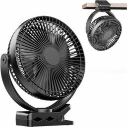 Mini Ventilateur Pince usb 8 Inch avec Batterie 10000 mAh, Portable Petit Ventilateur de Bureau, 4