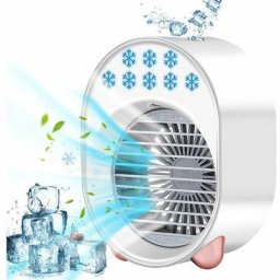 4 en 1 usb Refroidisseur d'air, Mini Climatisation Portable, Humidificateur d'air, 3 Vitesses, 7