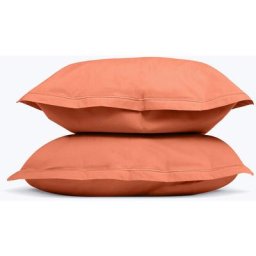 Taie d'oreiller percale terracotta 65x65 cm x2 - terracotta - Hypnia