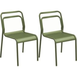 Chaises en aluminium Eos (Lot de 2) - Amande