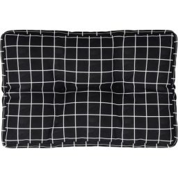 Vidaxl - Coussin de palette motif à carreaux noir 60x40x12 cm tissu Black