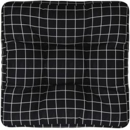 Vidaxl - Coussin de palette motif à carreaux noir 60x60x12 cm tissu Black