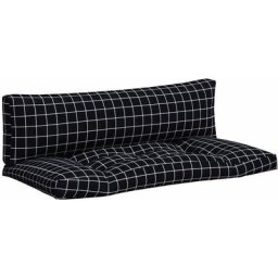 Vidaxl - Coussins de palette 2 pcs motif à carreaux noir tissu Oxford Black and white