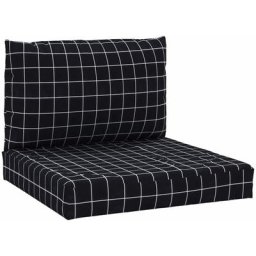 Vidaxl - Coussins de palette 2 pcs motif à carreaux noir tissu Oxford Black and white