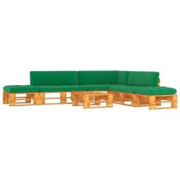 Salon de jardin palette 6 pcs Pin imprégné de marron miel Vidaxl Vert
