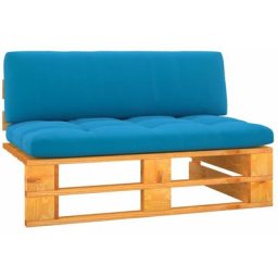 Canapé central palette de jardin Marron miel Bois pin imprégné Vidaxl Bleu