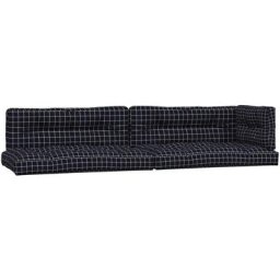 Vidaxl - Coussins de palette lot de 5 motif à carreaux noir tissu Black and white
