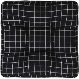 Vidaxl - Coussin de palette motif à carreaux noir 50x50x12 cm tissu Black