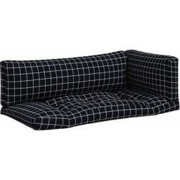 Vidaxl - Coussins de palette 3 pcs motif à carreaux noir tissu Oxford Black and white