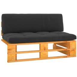 Canapé central palette de jardin Marron miel Bois pin imprégné Vidaxl Noir