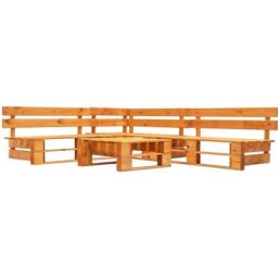 Salon de jardin palette 4 pcs bois marron miel Vidaxl marron miel