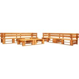 Salon de jardin palette 6 pcs bois marron miel Vidaxl marron miel