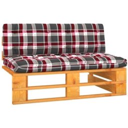 Canapé central palette de jardin Marron miel Bois pin imprégné Vidaxl Motif carreaux rouges