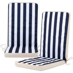 Galette de Chaise Extérieur, Lot de 2, 63cm x 50cm, Coussins de Siège, Résistant à l'eau, Coussins