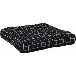 Vidaxl - Coussin de palette motif à carreaux noir 58x58x10 cm Black and white