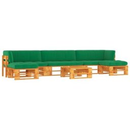 Salon de jardin palette 6 pcs Pin imprégné de marron miel Vidaxl Vert