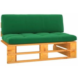 Canapé central palette de jardin Marron miel Bois pin imprégné Vidaxl Vert