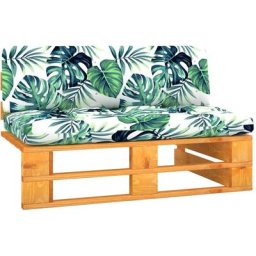 Canapé central palette de jardin Marron miel Bois pin imprégné Vidaxl Motif de feuille