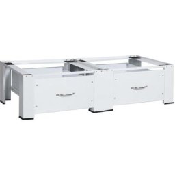 Socle double pour lave-linge et sèche-linge avec tiroirs Blanc Vidaxl n/a