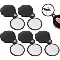Blue Dream - 5Pcs Mini loupe de Lecture Loupe de Poche x10 Loupe de poche Pliable Poignée en