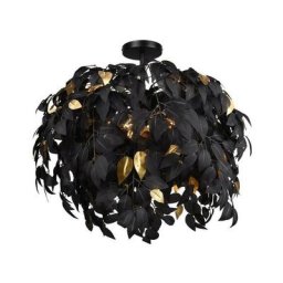 Trio Lighting - Plafonnier Leavy 3x28W E14 Noir Mat - Noir