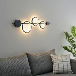 Grande applique graphique noire led - Saretti - Noir