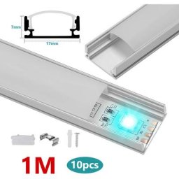 10x1m Profilé Aluminium led Angle Anodisé Diffuseur laiteux pour Ruban Bande led Couvercle Blanc