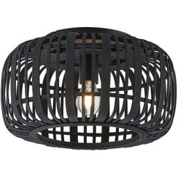 Plafonnier à intensité variable 'Canyana' en bois pour salon & salle à manger - noir