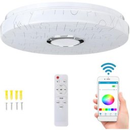 Augienb - Plafonnier Rond led rgb 30W 2000LM led D.32.5cm IP55 app + télécommande