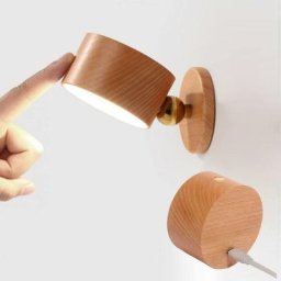 Lampe murale à batterie en bois, lampe murale à Led d'intérieur avec interrupteur tactile, batterie