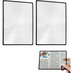 Loupes de Cartes 3X (300%) Feuilles de Loupe Fresnel Loupe de Page pour Personnes Agées Vieux Père