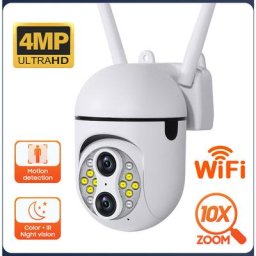 Camera de surveillance exterieure Wifi ptz 4MP 1080P Double Lentille Zoom numerique 10x etanche