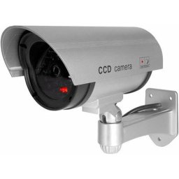 Alwaysh - argent Fausse sécurité fictive Caméra cctv imperméable à l'eau ir led Surveillance