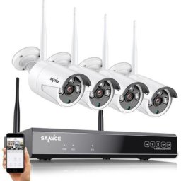 Kit de Surveillance 8CH 5MP nvr Enregistreur Wireless Kit Vidéo Surveillance avec 4X 3MP ip Caméra