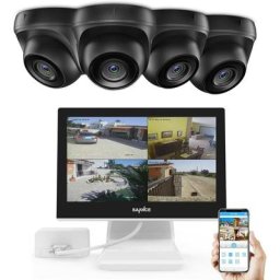 Kit de vidéosurveillance avec écran 10,1' 4CH 1080P dvr Système de Surveillance avec 4 caméras 2MP