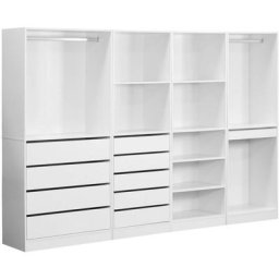 Kit dressing modulable avec 4 éléments. blanc. panneaux stratifiés - Blanc