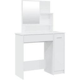Coiffeuse avec miroir Blanc brillant 86,5x35x136 cm Vidaxl High gloss white