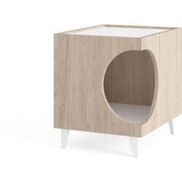 Table d'Appoint - Maison de Toilette pour animaux ellie - Table de Nuit - Chêne/Blanc - Entrée