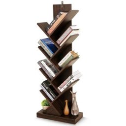 Tagère à 8 Niveaux en Forme Arbre, Bibliothèque, Style Industriel, Meuble de Rangement, pour Salon,