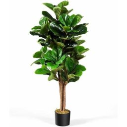 Plante Artificielle 120CM avec Pot Décoration en pp Souple, Fausse Figuier à Feuilles de Violon 118