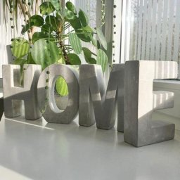 Lettres en béton gris Lettre n - 15cm Figurines artistiques ciment déco à poser - gris