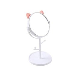 Table miroir bureau simple face créatif mignon chat commode maquillage miroir - blanc